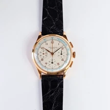 VINTAGE Universal Geneve Compax ref. 124104 38mm 18k gold case cal. 287