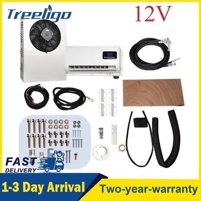 12V Split Electric Truck Air Conditioner Car RV Bus A/C Kit Universal 12000 BTU