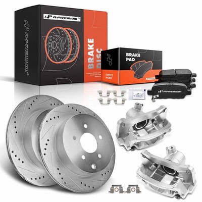 Drilled Slotted Rotors Ceramic Pads Calipers Kit Quest 04-09 Murano 03-07 8PC