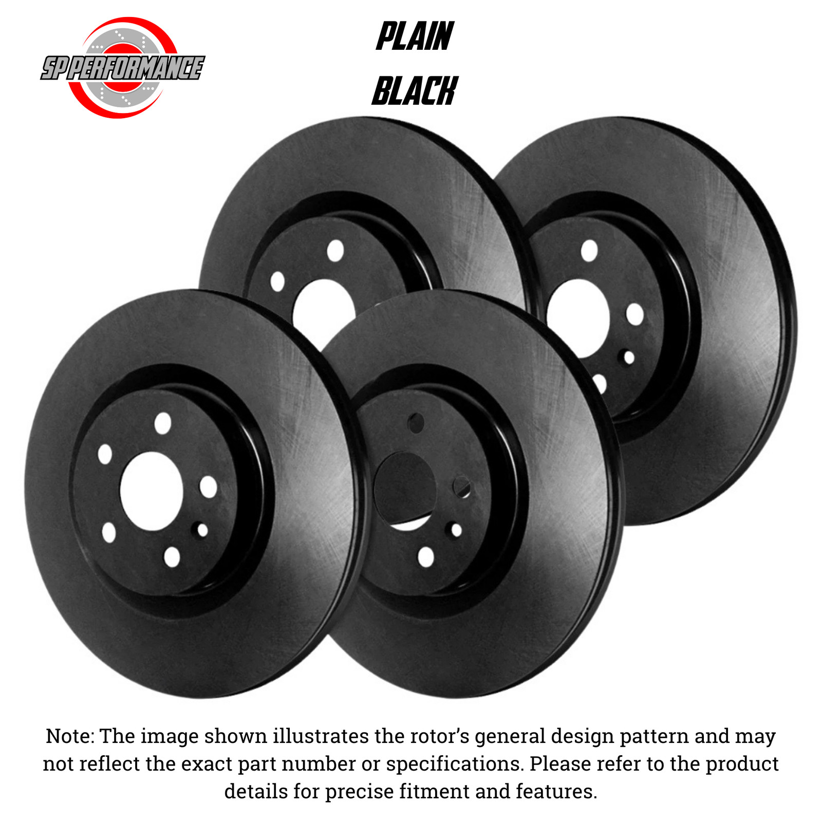 SP Performance KT-FRR-P-B-003689 Plain Black Zinc Brake Rotors 91-96 Acura NSX