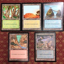 APAC2 Land Magic: The Gathering 5 Card Set - Good Condition MTG Collectible