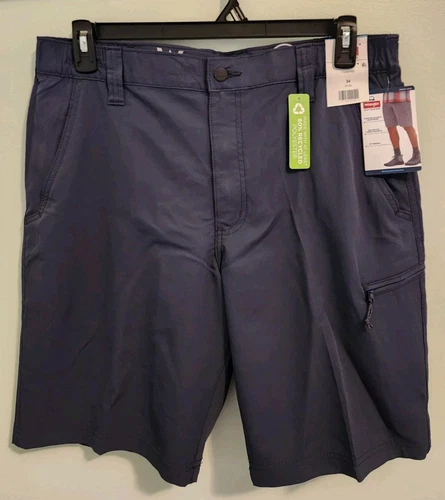Wrangler Men's 34 Field Utility Relaxed Fit Shorts NAVY Poly Cargo 10"   #53525