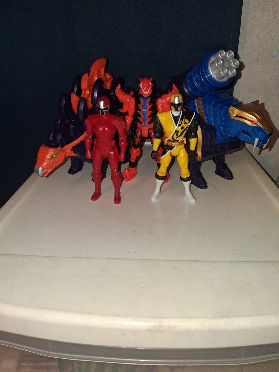 Power Rangers Ninja Steel Stegosaurus & Sabertooth Tiger Zord Lot