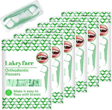 300 Count Orthodontic Flossers for Braces with Floss Dispenser, Braces Flossers