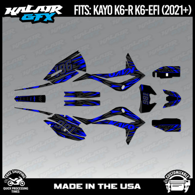 Graphics Kit for Kayo K6-R K6-EFI 250 (2021+) Twitch Series - BLUE