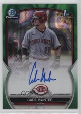2023 Bowman Chrome Prospect Green Refractor 29/99 Cade Hunter #CPA-CH Auto 4k8