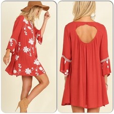 UMGEE Pocketed Rust Boho Festival Coachella Dress M