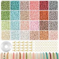 Ruby 3Mm Perlen FüR ArmbäNder, 24 Farben Perlenset FüR ArmbäNder Glasperlen Zum