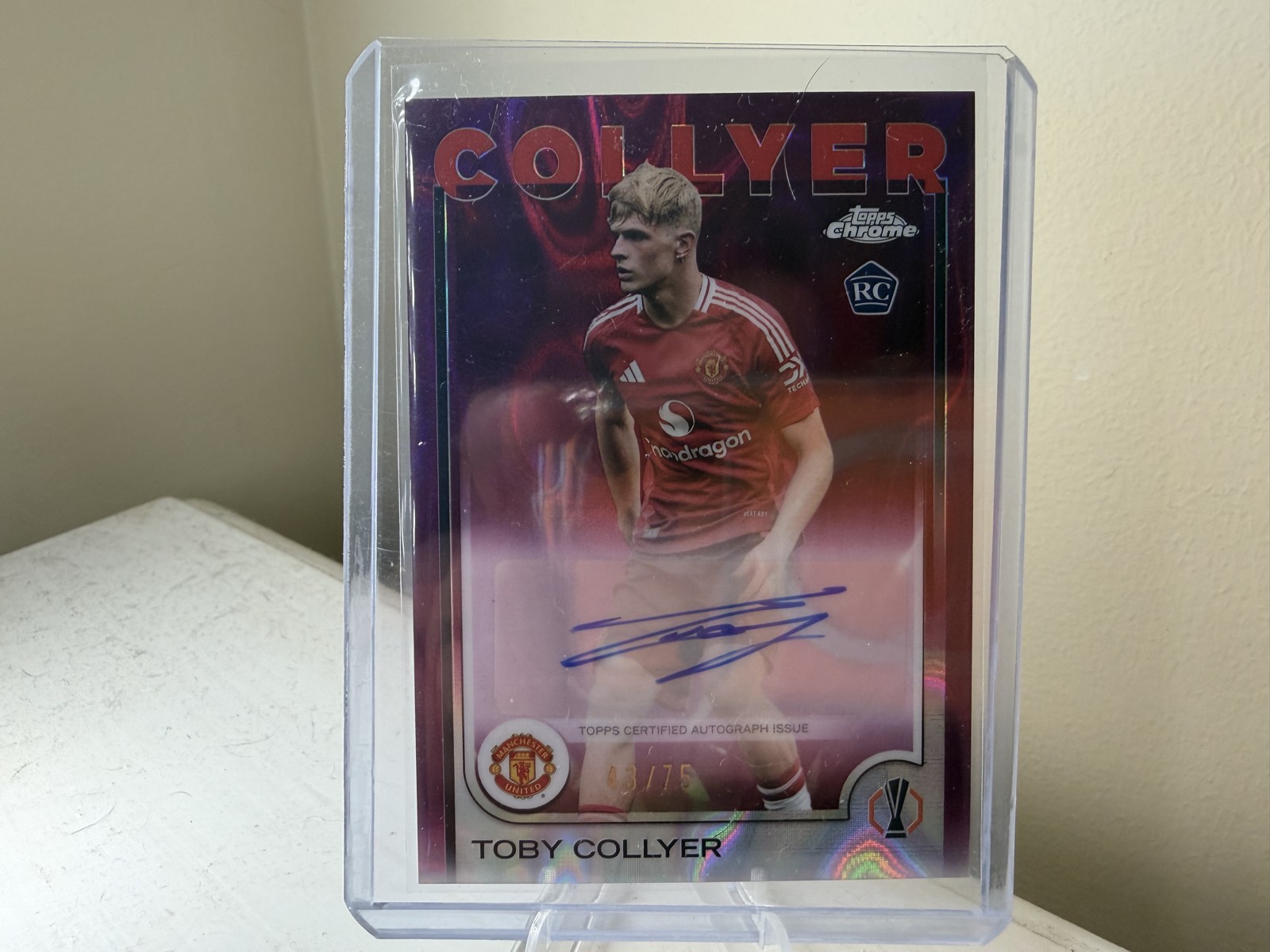2024-25 Topps Chrome - Chrome Autographs Toby Collyer Magenta Refractor /75 