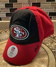 San Francisco 49ers Womens Sparkle Sequin Logo Adjustable Hat Black Red NFL