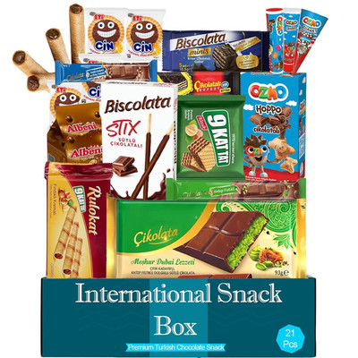 International Turkish Chocolate (Pack of 21) Dubai Chocolate 93 Grams + 20 Choco