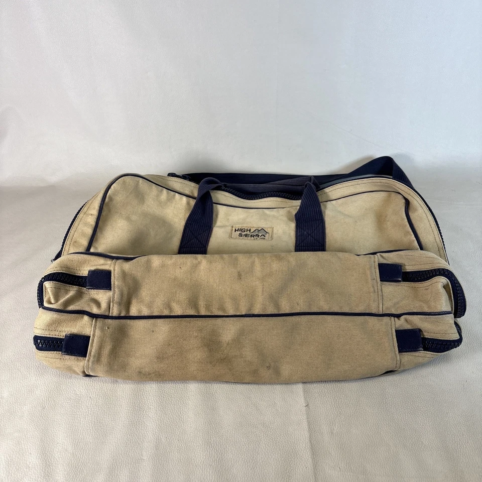Vintage HIGH SIERRA heavy canvas clothing garment travel shoulder bag - Image 2 of 4