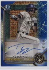 2022 Bowman Mega Box Chrome Mojo Blue Refractor 27/150 Tyler Black Auto 0h29