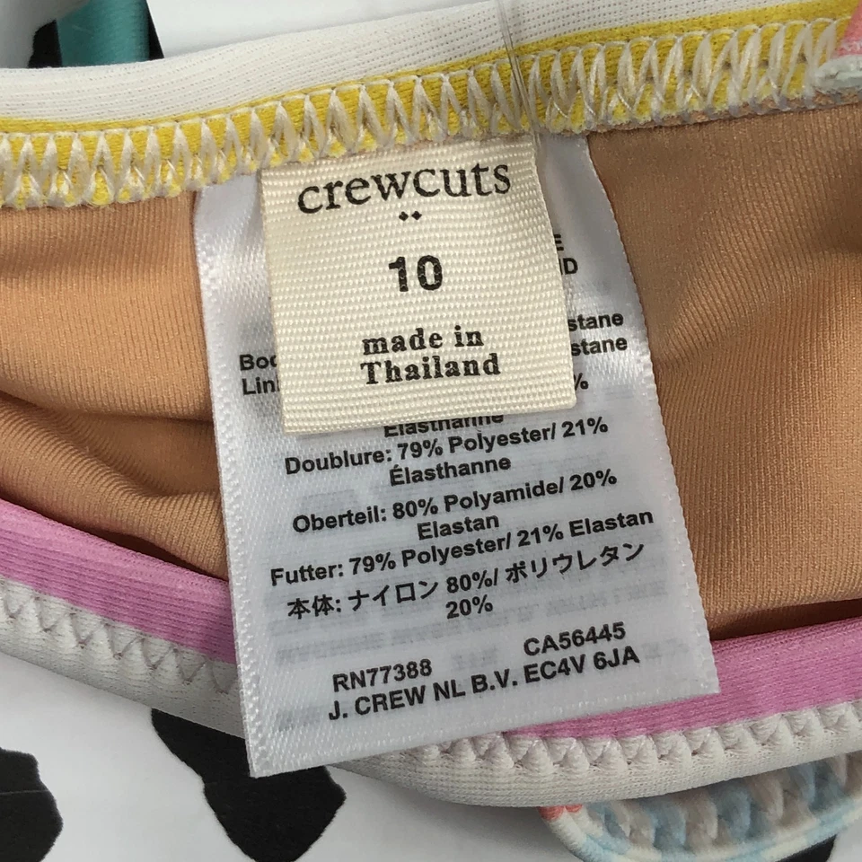 J.CREW CREWCUTS NEW Girls' Striped Bow Bikini Top ONLY Reg. 10 BX165 - Image 3 of 4