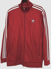 Adidas Beckenbauer Currant Red Firebird 70s inspired Retro Track Jacket Size L