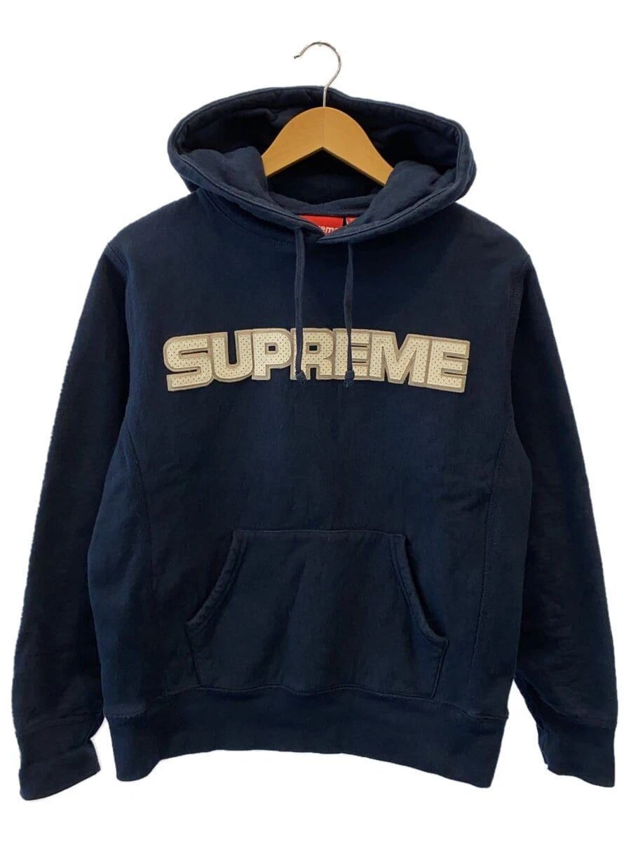 Sweat à capuche Supreme S coton bleu marine occasion