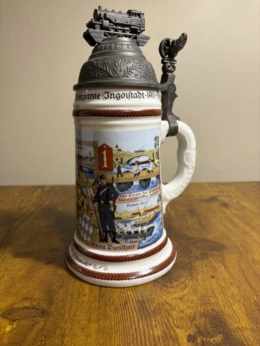 Vintage Military world war 1, German beer Stein, Bayer Germany