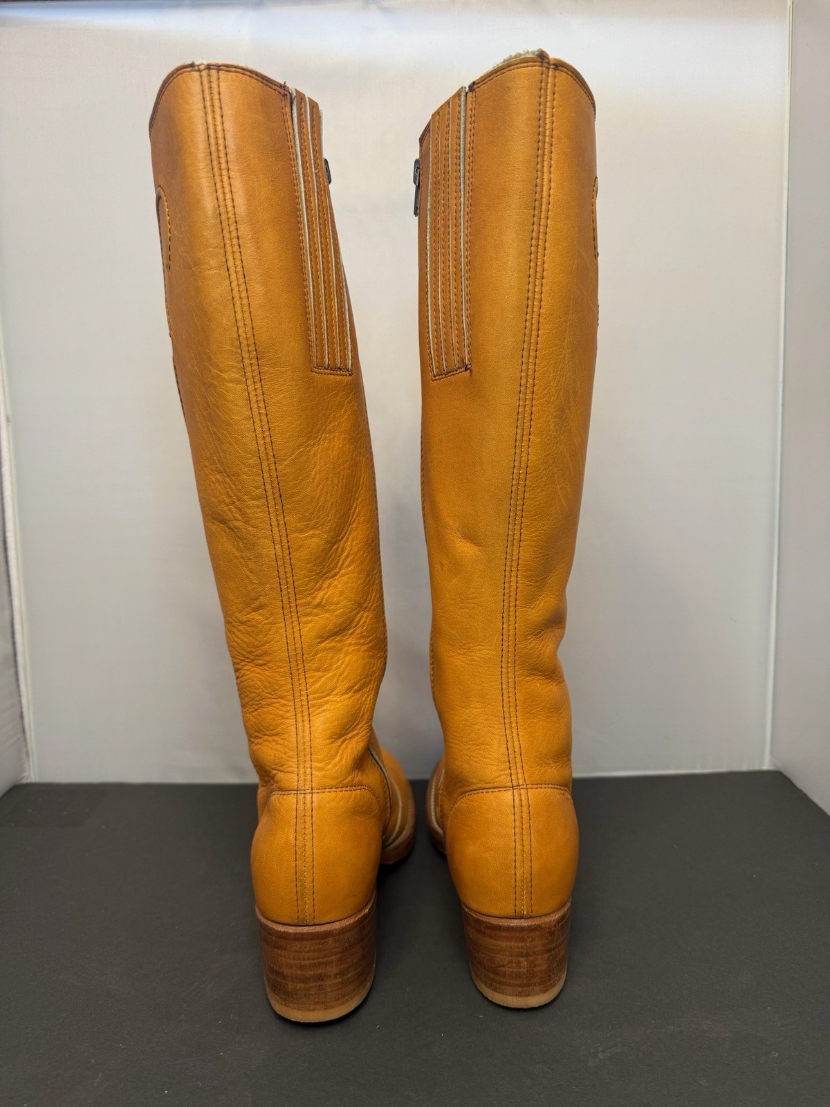 Vintage Frye Campus Boots 1970s Light Tan Size 7B Never Treated Excellent Cond. image 7