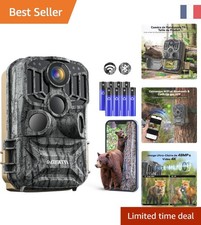 Caméra Chasse WiFi 4K, 48MP, Étanchéité , Vision Nocturne pour Animaux