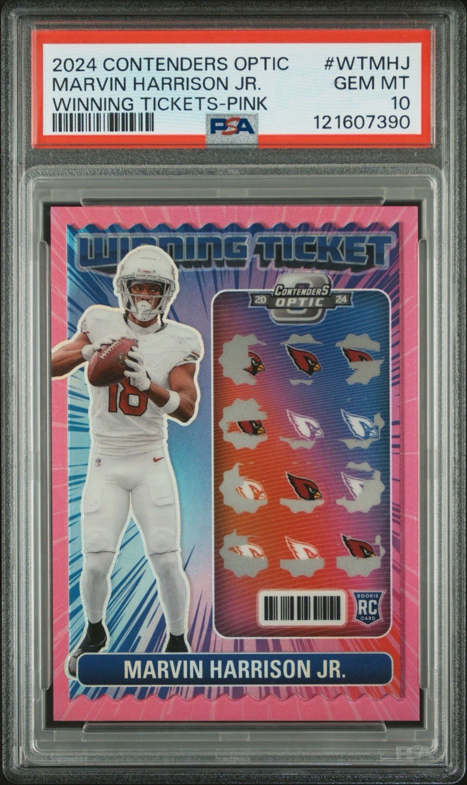 Marvin Harrison Jr. Panini Contenders Optic Winning Tickets #WTMHJ Pink