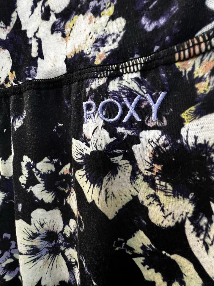 Roxy Leggings Womens Small Blue White Floral Print Low Rise Stretch Cotton - Image 3 of 4