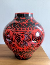 Alvino bagni Vase Ceramic Vintage Rot Schwarz...