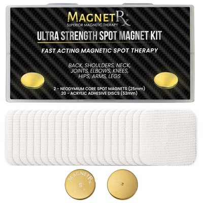 MagnetRX  Magnetic Spot Kit Ultra Strength Body Magnets 2 Magnets + 20 Adhesives