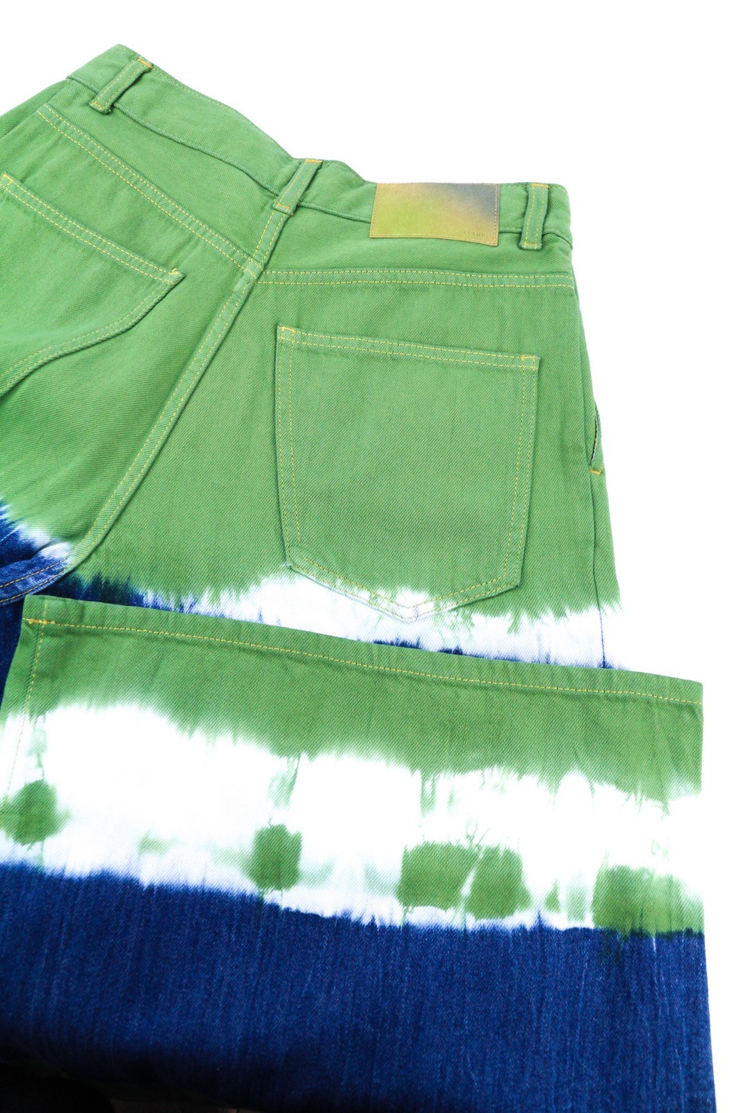 ALANUI Women's Jeans W26 Magic Journey Blue Green Tye-Dye Wide Fit RRP649 * image 5
