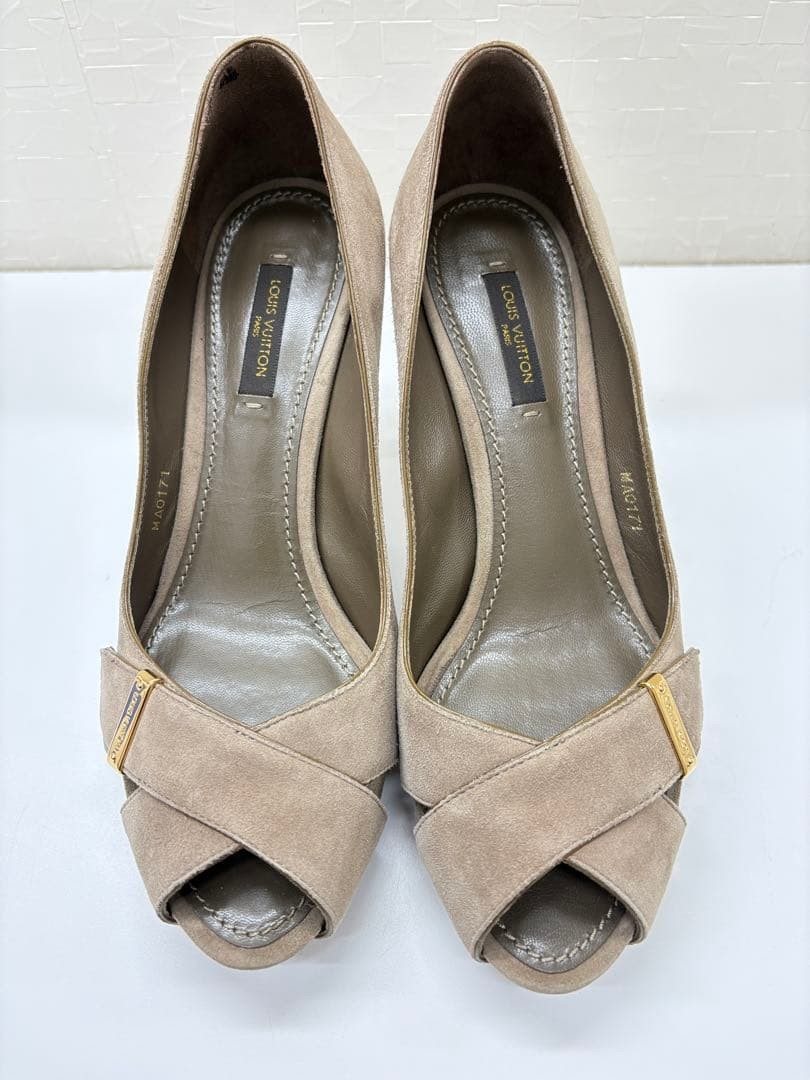 LOUIS VUITTON Pumps Heel Suede Beige EU37/US7 120393c thumbnail 2