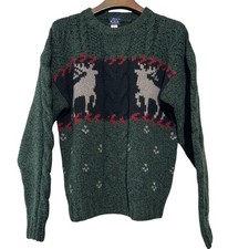 WOOLRICH Vintage Wool Sweater Mens 90s Pullover Nordic Fair Isle Reindeer XL