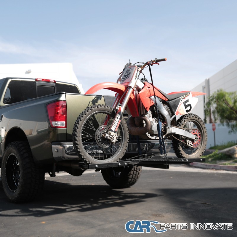 Motorcycle Scooter DirtBike Carrier Hauler Hitch Mount Rack Ramp Anti Tilt 75"