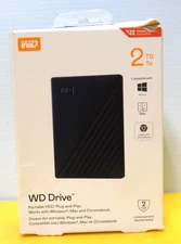 Western Digital WD External 2TB Hard Drive for Chromebook  & Mac NEW