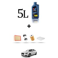 Hoffcar Wartungskit 4 Filter Und 5L ÖL FüR Audi A4 (B8) 2.0 TDI 130KW Ab 2012