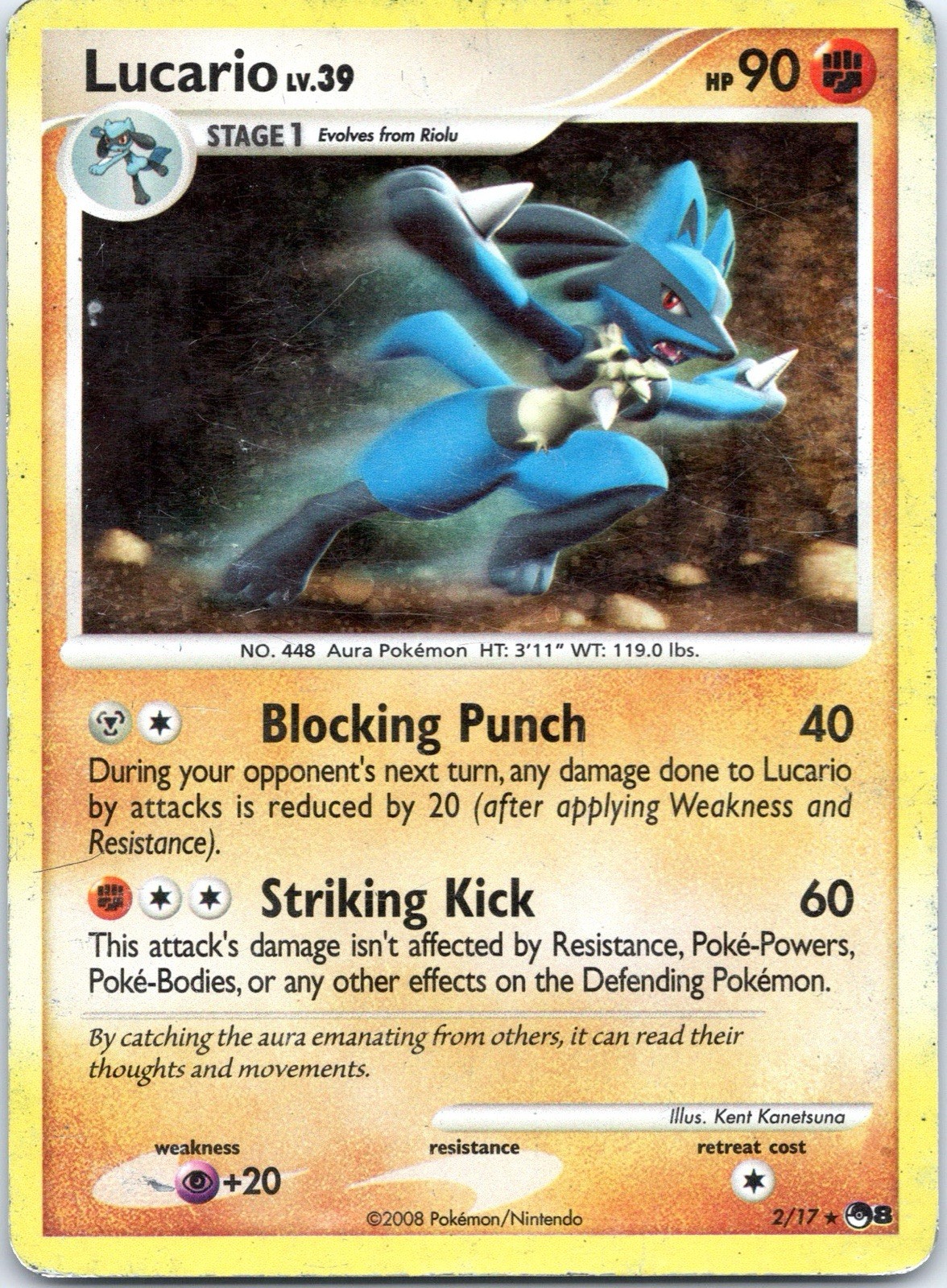 Pokemon Card - Lucario POP Series 8 2/17 Holo Rare