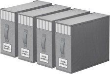 StorageTastic 4 Pack Bed Sheet Closet Organizers and Storage,Sturdy