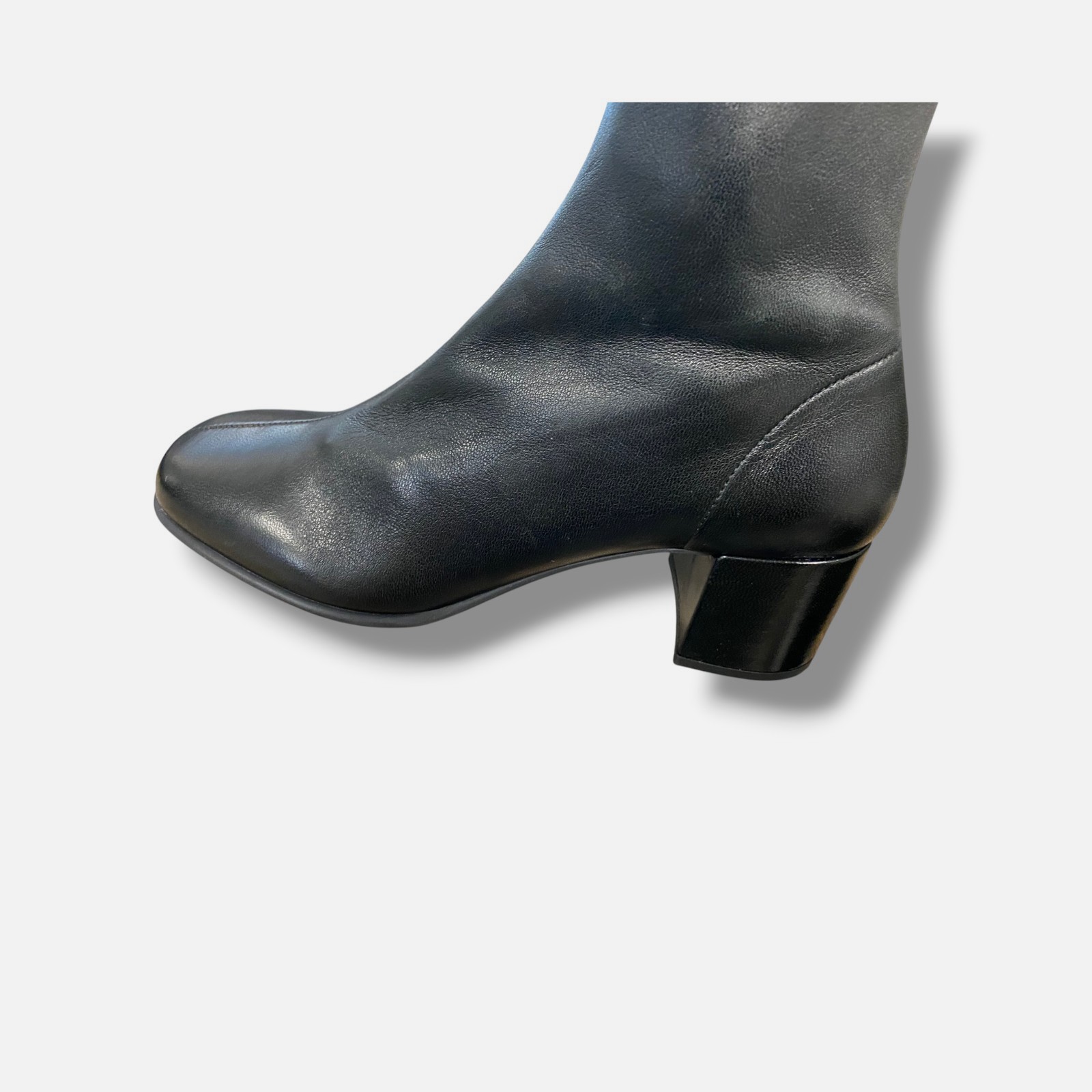 Prada Women's Black Stretch Nappa Leather Boots Shoes Size 38 image 7