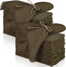 Coffee, Weddings, Parties, 24 Pieces Cotton Linen Cloth Napkin Handmade Clo