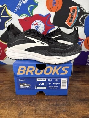 Brooks Womens Trace 4 Medical Running Shoes Size 7.5 Black White Wide D DNA Loft