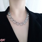 New In GIft Box Millenia necklace square cut, white, rhodium plated