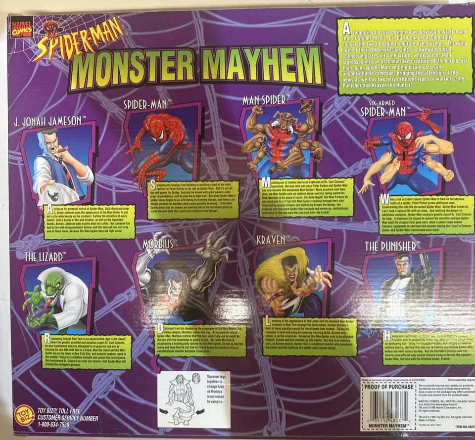 Mint! Marvel Comics Spiderman Action Figures Sealed Monster Mayhem Box Set (50C) - Image 2 of 4