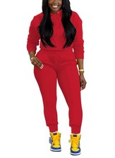 2 Piece Outfits For Women Sweatsuits Sets Hooded Tracksuit Long Sleeve Pullov...