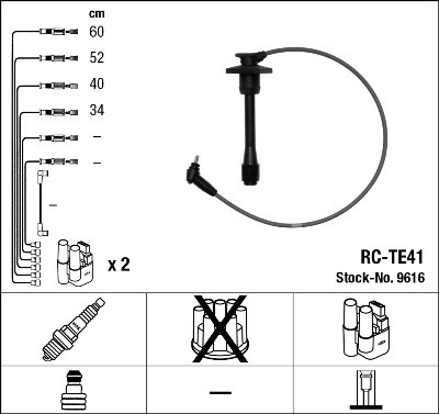 IGNITION CABLE SET LEADS KIT 9616 NGK NEW OE REPLACEMENT - Picture 2 of 5