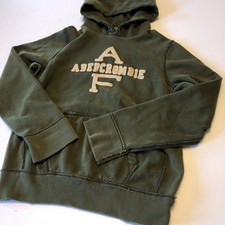 vtg 90s Y2K Abercrombie  Fitch mens L Faded Spell Out Heavyweight Hoodie