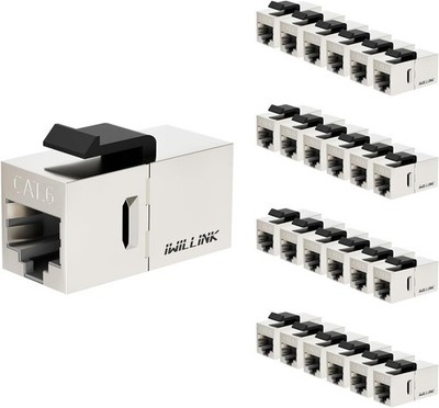 Cat6 Coupler RJ45 Cat6 Shielded Coupler 25-Pack, Ethernet Coupler, Female to Fem