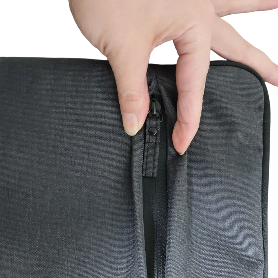 Funda para portátil Acer 13 pulgadas acolchada denim gris oscuro, cremallera frontal Foto 3 de 4