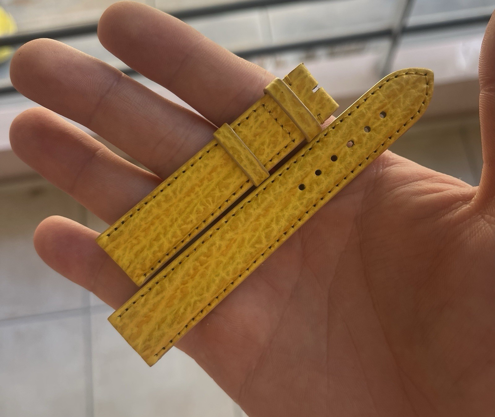 Omega Speedmaster Reduced 18mm Yellow Leather Strap Original