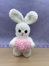Crochet Bunny Holding Heart Perfect Gift
