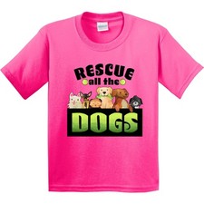 Inktastic Rescue All The Dogs Youth T-Shirt Animals Dog Mom Dad Pet New Family