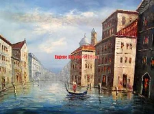 36x48"(92x122cm)100%Hand Painted Oil Flat,Venice, Gondola, Italy
