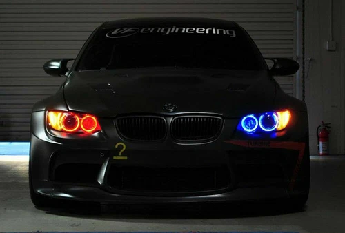 H8 LED RGB Angel Eyes Halo Ring Light Canbus WIFI For BMW E90 E92 335i 328i M3 - Picture 11 of 12
